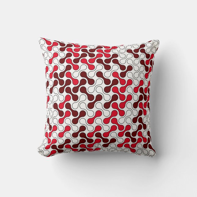 Modern Red Geometric Metaball Pattern Cushion (Front)