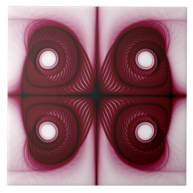 Modern red geometric structure tile (Front)