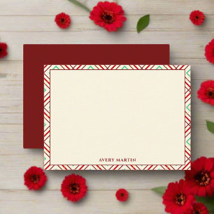 Modern Red Gingham Thank You Nursery Card