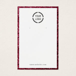 Modern red glitter custom logo earring display