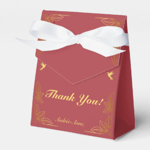 Modern Red Gold 50 Fabulous Birthday Thank You Favour Box