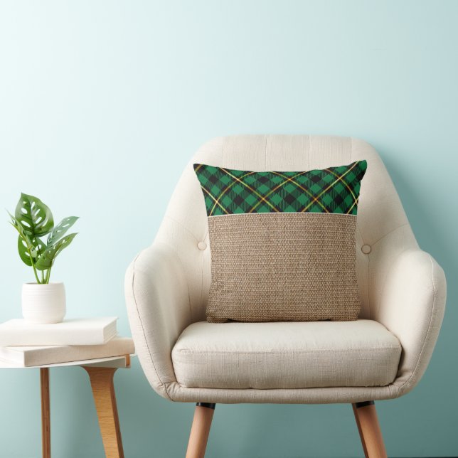 Modern Red Gold Buffalo Check Tartan Pattern  Cushion (Chair)