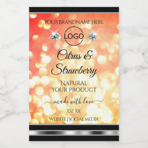 Modern Red Gold Glitter Product Labels Jewels Logo