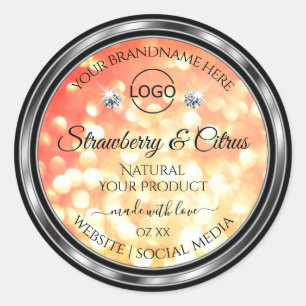 Modern Red Gold Glitter Product Labels Jewels Logo
