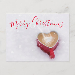 Modern Red Good Morning Merry Christmas Holiday Postcard