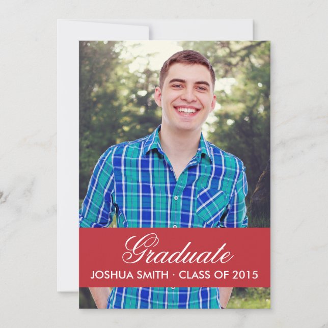 Modern Red Graduation Invitation (Front)