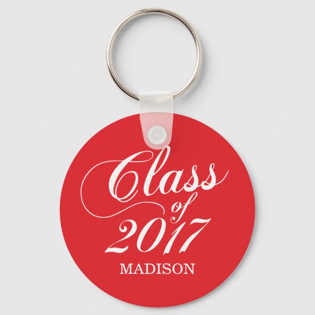 Modern Red | Graduation Key Ring (Front)