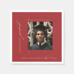 Modern Red Graduation Party Napkin