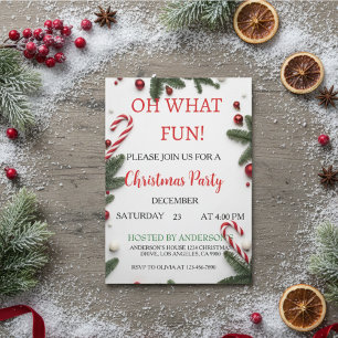 Modern Red & Green Christmas Party Invite