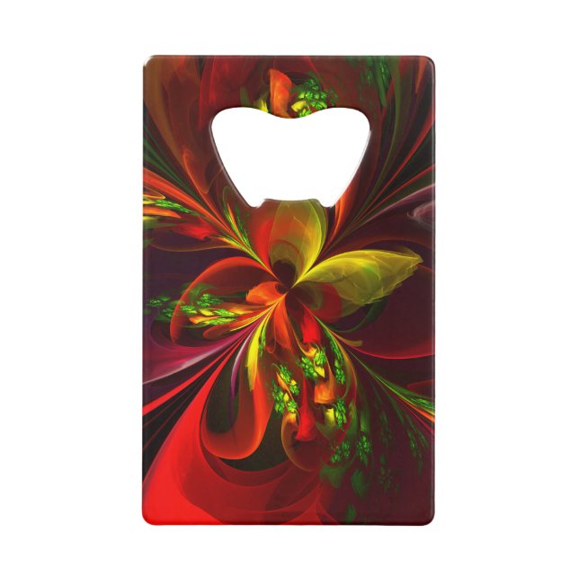 Modern Red Green Floral Abstract Art Pattern #05 (Front)