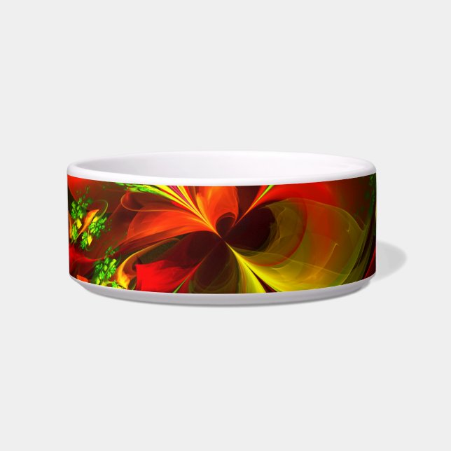 Modern Red Green Floral Abstract Art Pattern #05 Bowl (Front)