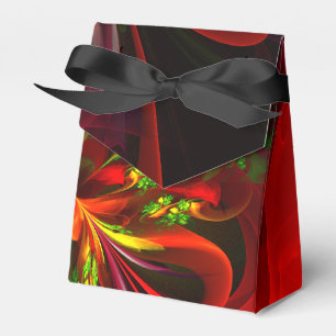 Modern Red Green Floral Abstract Art Pattern #05 Favour Box