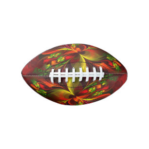 Modern Red Green Floral Abstract Art Pattern #05 Football