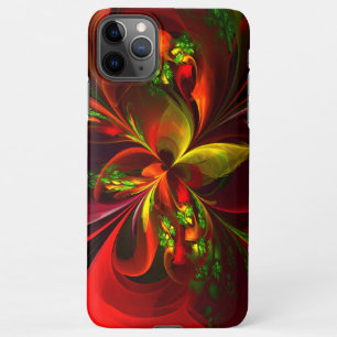 Modern Red Green Floral Abstract Art Pattern #05 iPhone 11Pro Max Case