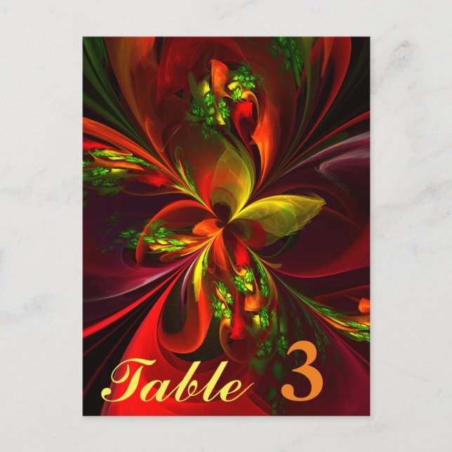 Modern Red Green Floral Abstract Art Pattern #05 Postcard (Front)