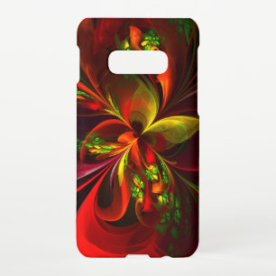 Modern Red Green Floral Abstract Art Pattern #05 Samsung Galaxy Case