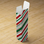 Modern Red, Green, White Christmas Candy Stripes Wine Gift Box<br><div class="desc">Add flair to your Christmas gift of wine with a stylish wine gift box featuring a modern geometric pattern of red, mint green, dark green, and white Christmas candy stripes in mixed widths. To see the design Mixed Red, Green, White Stripes on other items, click the "Rocklawn Arts" link below....</div>