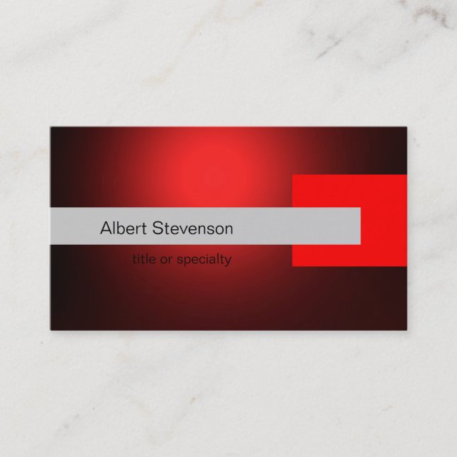 Modern Red Grey Consultant Business Card (Front)