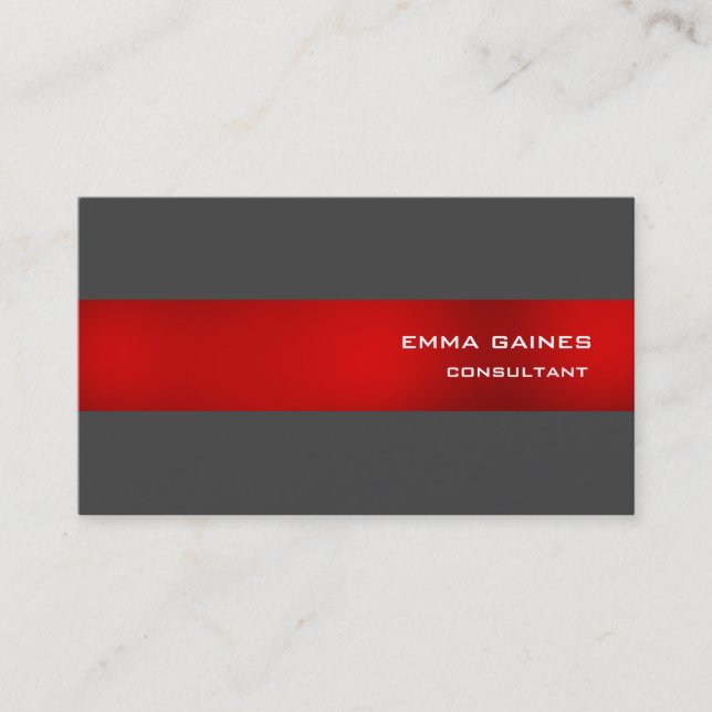 Modern Red Grey Professional Impressive Trendy Business Card (Front)