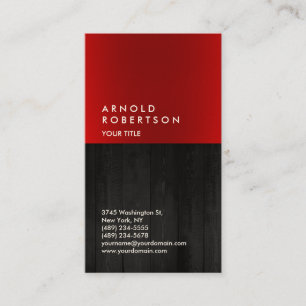 Modern Red Grey Professional Minimalist Business Card