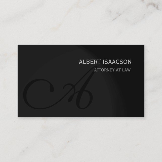 Modern Red Grey Simple Monogram Business Card (Front)