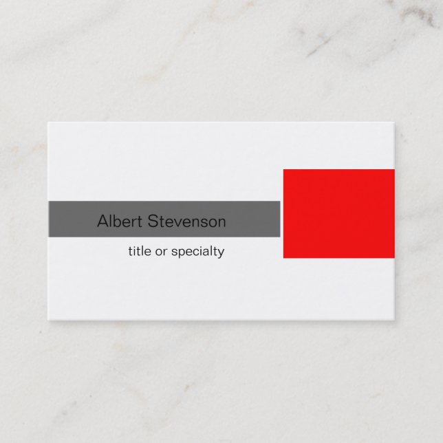 Modern Red Grey White Consultant Business Card (Front)