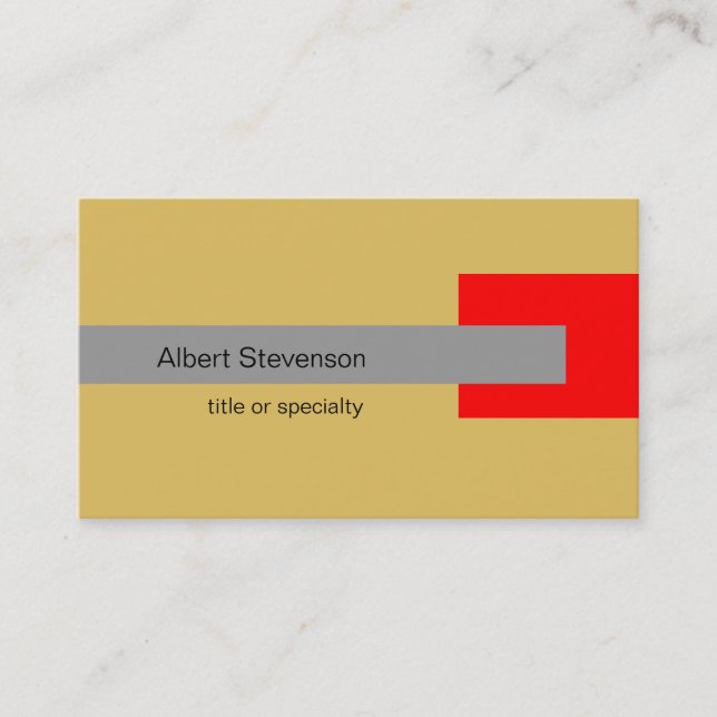Modern Red Grey Yellow Consultant Business Card (Front)