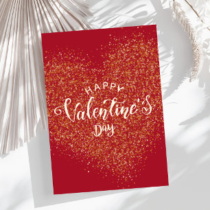 Modern Red Happy Valentine's Day Holiday Card