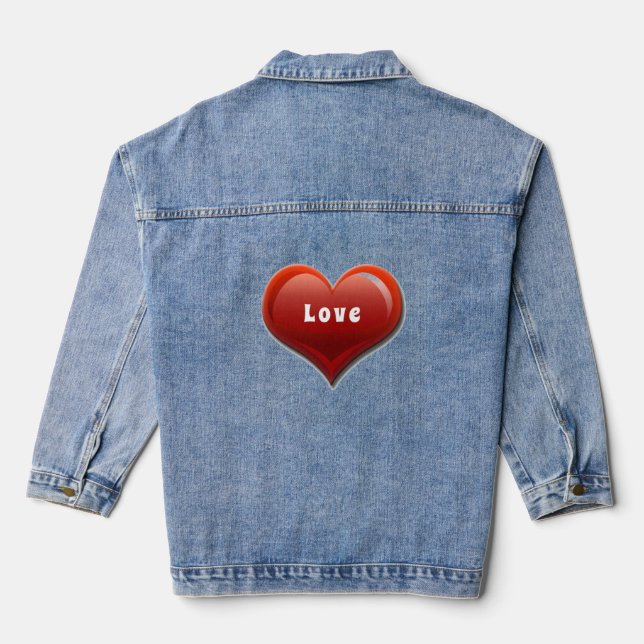 Modern Red Heart, Love Denim Jacket (Back)