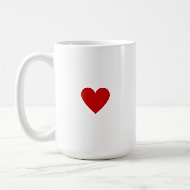 Modern Red Heart Minimalist Simple Chic Custom Coffee Mug (Left)