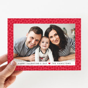 Modern Red Hearts Valentine's Day Photo Card