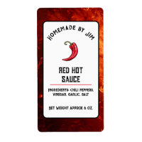 Modern Red Hot Chilli Sauce Pepper Label
