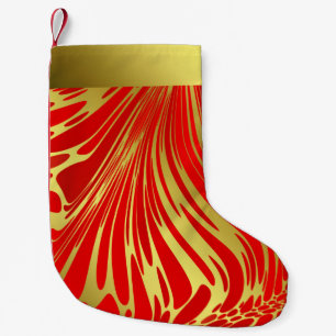 modern red in gold christmas stocking