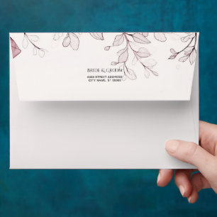 Modern Red Leaves Envelope