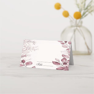 Modern Red Leaves Place Card