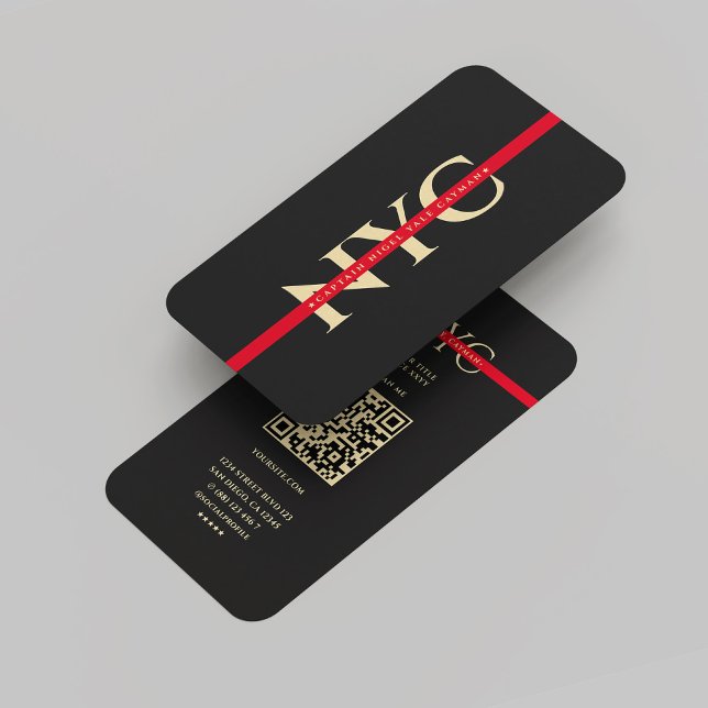 Modern Red Line Firefighter Monogram Dark Grey Business Card (Modern Red Line Firefighter Monogram Black Gold Business Card
)