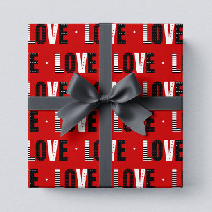 Modern Red Love Typography   Valentines Day Wrapping Paper