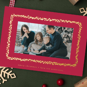 modern red magenta photo christmas frame