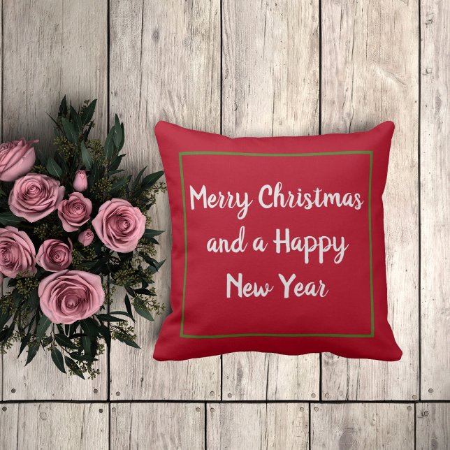 Modern red Merry Christmas home decoration Cushion (Creator Uploaded)