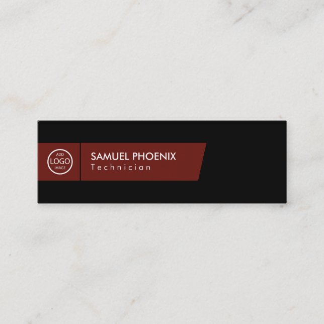 Modern | (Red) Mini Business Card (Front)