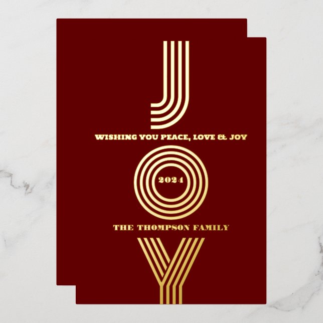 Modern Red Minimal Joy  Elegant (Front/Back)