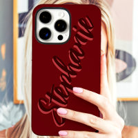 Modern Red Minimalist Script Name