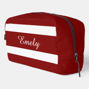 Modern Red Name Dopp Kit