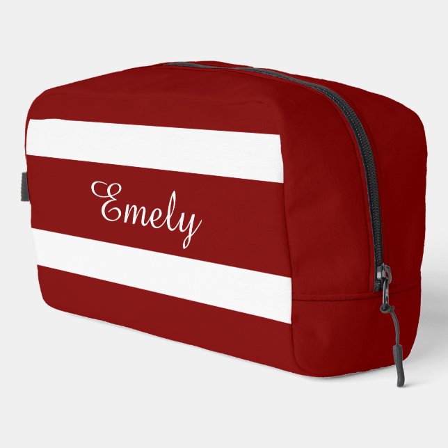 Modern Red Name Dopp Kit (Right Corner)