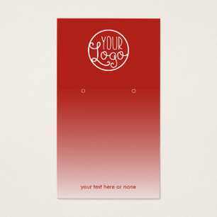 Modern Red Ombre Your Logo Earrings Display Card