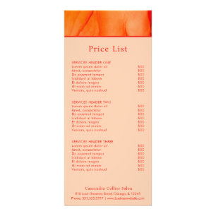 Modern Red Orange Abstract Elegant Rack Card