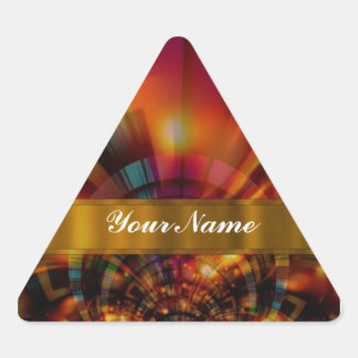 Modern red & orange abstract triangle sticker