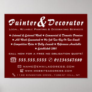 Modern Red Painter & Decorator Poster