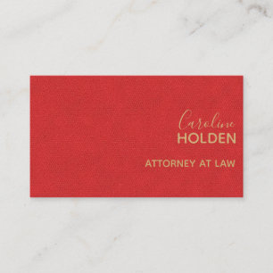 Modern Red Pebbled Leather Texture Professional Business Card