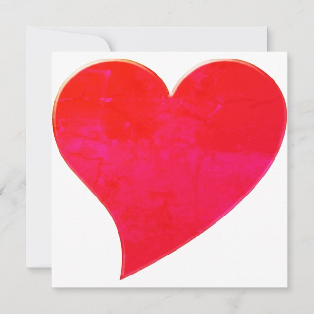 Modern red pink big heart Valentine's day card (Front)